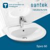 Раковина из сантехнического фарфора Santek Бриз 1WH110466 60х50 подвесная цвет белый 1 отверстие под смеситель