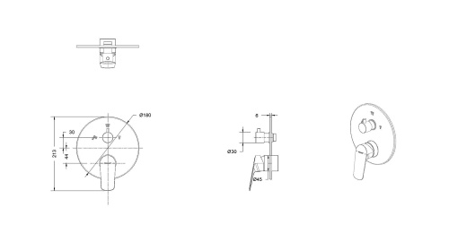 Смеситель для душа Bravat Rhein PB8429564BW-3-ENG встраиваемый в стену черный - фото 2
