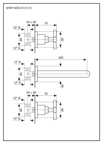 Смесители Emmevi Spirit New 31155/NEO встраиваемый в стену черный матовый - фото 2