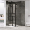 Душевая перегородка Abber Immer Offen AG63120B 120х200 стекло прозрачное профиль черный