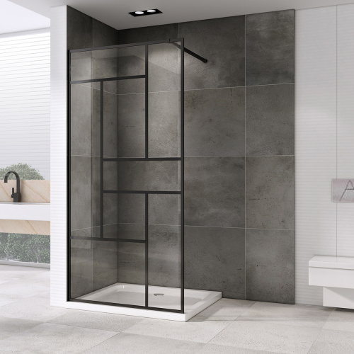 Душевая перегородка Abber Immer Offen AG63120B8 120х200 стекло прозрачное профиль черный - фото 2