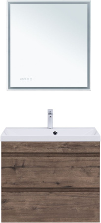 Тумба под раковину Aquanet Нота NEW 00334192 74х47х61 подвесная цвет темное дерево