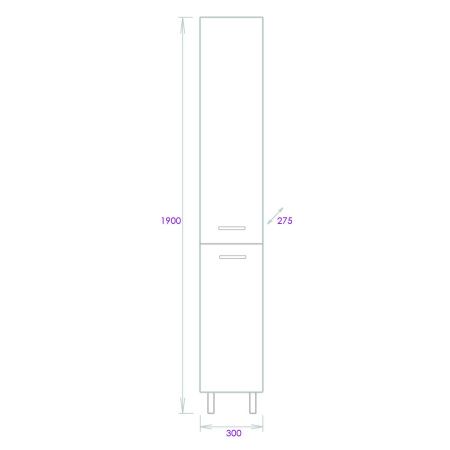 Шкаф-пенал Onika Коралл 403037 30х190 напольный цвет белый