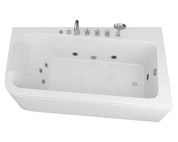Ванна акриловая гидромассажная Grossman GR-17095-1R 170х95 пристенная асимметричная с ножками Ванна акриловая гидромассажная Grossman GR-17095-1R 170х95 пристенная асимметричная с ножками