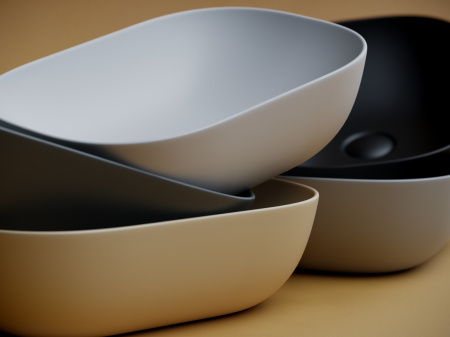 Раковина из сантехнического фарфора Ceramica Nova ELEMENT CN6009MW 46х33 накладная цвет белый матовый без отверстий под смеситель