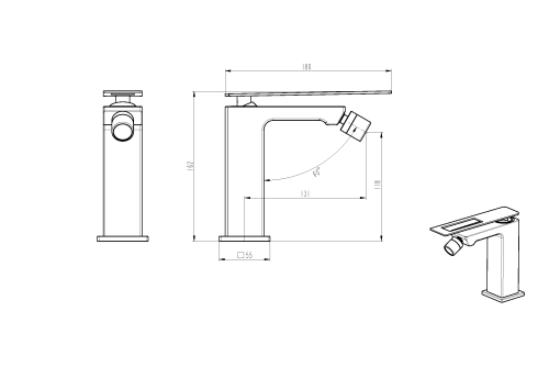 Смеситель Boheme Q 146-BB.2 на биде черный - фото 2 Смеситель Boheme Q 146-BB.2 на биде черный - фото 2