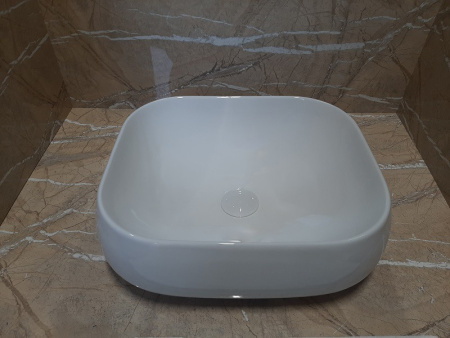 Раковина из санфаянса CeramaLux 9243-1 44х41 накладная цвет белый