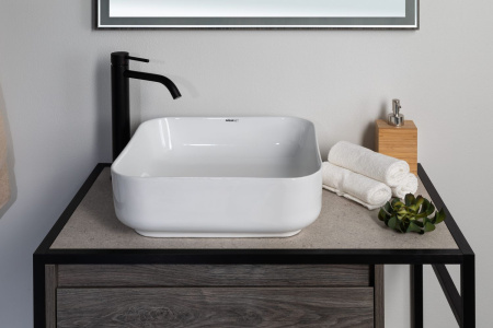 Раковина керамическая Aquanet City CITY-1 39х39 накладная цвет белый без отверстий под смеситель