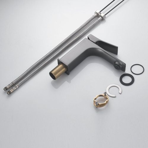 Смеситель Shevanik S6101T на раковину оружейная сталь - фото 4