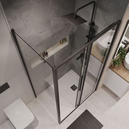 Душевой уголок Niagara Nova NG-84-11AB-A100B-34 110х100 стекло прозрачное профиль черный без поддона