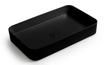 Раковина керамическая White Ceramic Blade W051705 65х40 накладная цвет черный матовый