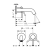 Смеситель для раковины Hansgrohe Tecturis S 73350140 встраиваемый в стену бронза