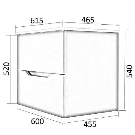 Тумба с раковиной Orange Line Li-60Tuw+Ra 60х50 подвесная цвет белый