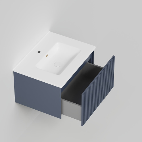 Тумба под раковину La Fenice Terra FNC-01-TER-BG-60 59х45х35 подвесная цвет синий матовый - фото 2