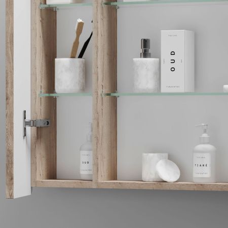 Зеркало-шкаф Sancos Mirror MI80EG 80х70 подвесной цвет коричневый