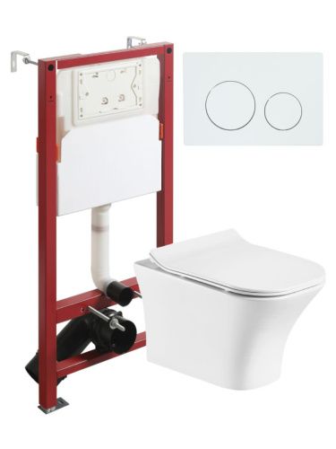 Комплект унитаз с инсталляцией и клавишей смыва Orange CI02-100W+APB188