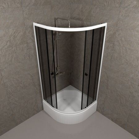 Душевой уголок Тритон Грэй Щ0000066465 90х90 стекло тонированное профиль белый с поддоном