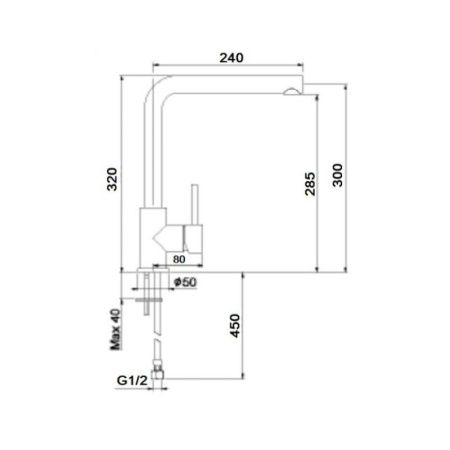 Смеситель для кухни Webert LO940302560 на мойку черный