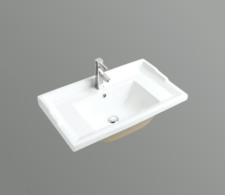 Раковина из санфаянса CeramaLux 840-80 83х48 встраиваемая цвет белый 1 отверстие под смеситель