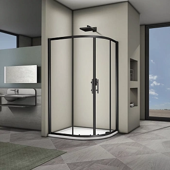 Душевой уголок Veconi Rovigo RV08B-12090-01-C3 120х90 стекло прозрачное профиль черный без поддона