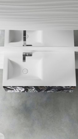 Раковина из искусственного камня S-Stone Salini Onda 1402206MN 200х70 накладная цвет белый