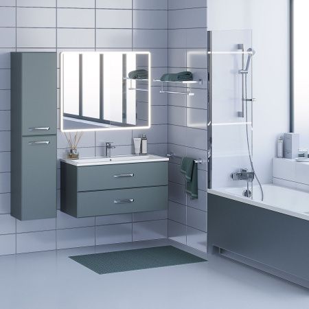 Тумба под раковину Uperwood Foster 291020524 100х50 подвесная цвет серый