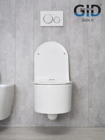 Унитаз подвесной Gid Concavo 62233Y белый с сиденьем микролифт безободковый смыв торнадо