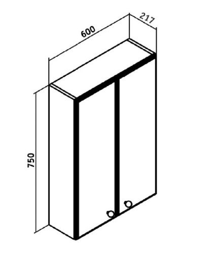 Шкаф Runo КРЕДО 00000000062 60х80 подвесной цвет белый - фото 3