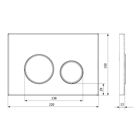 Клавиша смыва механическая Lavinia Boho RelFix 38050803 цвет черный матовый/золото