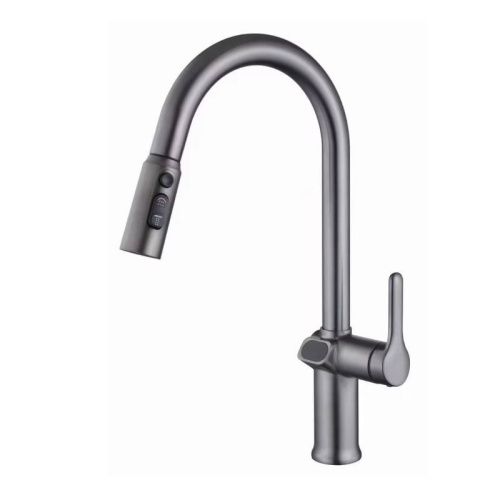 Смеситель для кухни Knotlor KN-100/GM на мойку вороненая сталь - фото 2