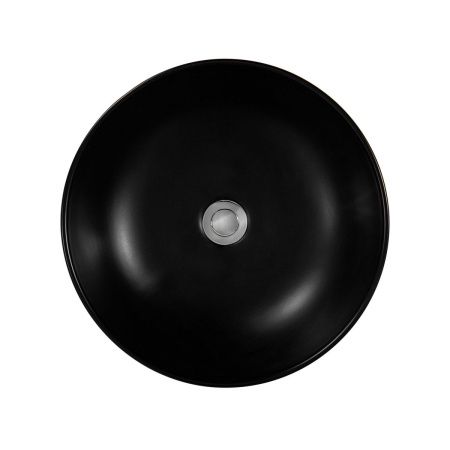 Раковина из сантехнического фарфора Aquatek ЕВРОПА AQ5558-MB 40х40 накладная цвет черный без отверстий под смеситель