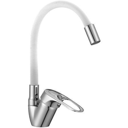 Смеситель для кухни D-Lin D150628-3C на мойку белый/хром