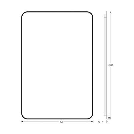 Зеркало с подсветкой Defesto AURA DF 2980 80х120 подвесное
