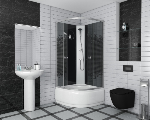 Душевая кабина Niagara Eco 75081454BK 90х90 четверть круга - фото 3