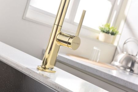 Смеситель для кухни Paulmark NEO Ne214419-G на мойку золото