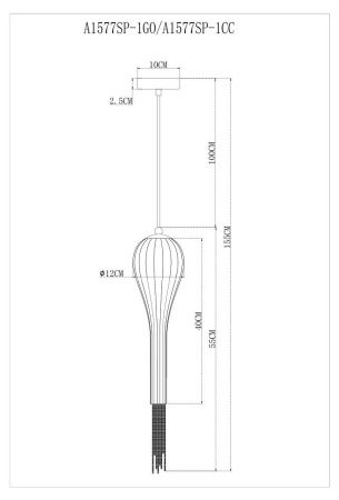 Светильник подвесной Arte Lamp Waterfall (Ватерфалл) A1577SP-1GO