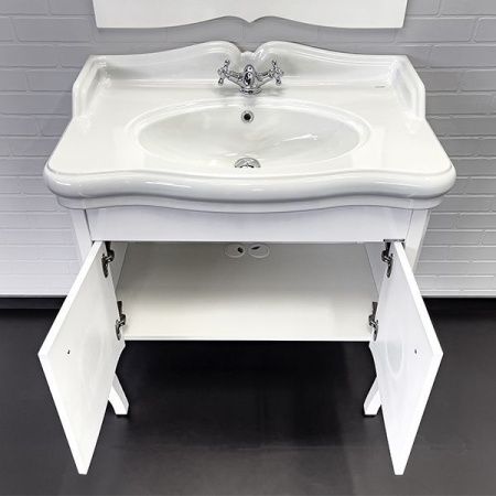 Тумба с раковиной Comforty Лувр 00004148935CF 90х60 напольная цвет белый