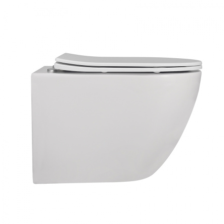 Унитаз подвесной Abber Bequem AC1100MW белый матовый с сиденьем микролифт безободковый каскадный смыв