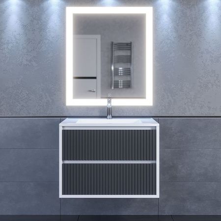 Тумба под раковину Uperwood Next Premium 3930205151 70х50 подвесная цвет серый/белый