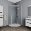 Душевой уголок Cerutti SPA C2AW 100х100 стекло прозрачное профиль белый без поддона