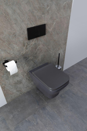 Чаша унитаза подвесная Allen Brau Infinity 4.21011.AN цвет черный без сиденья безободковая каскадный смыв