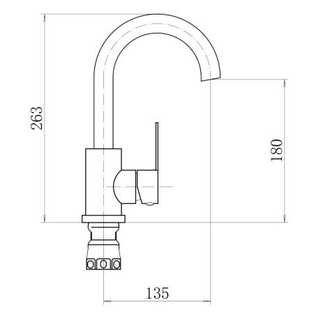Смеситель для кухни Fashun A54001N-1 на мойку сатин