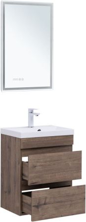 Тумба под раковину Aquanet Нота NEW 00334190 50х30 подвесная цвет коричневый