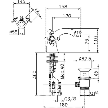 Смеситель Cisal Victorian VT00055021 на биде хром