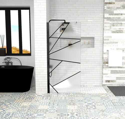 Душевой уголок Cerutti SPA PICK T90B 90х120 стекло прозрачное/матовое профиль черный