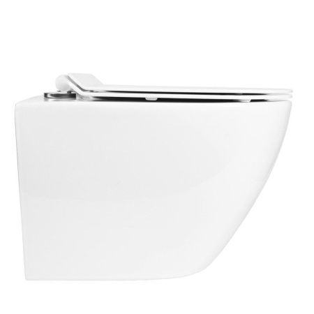 Унитаз подвесной Bond Oval F13-10 белый с сиденьем микролифт безободковый смыв торнадо