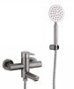 Смеситель для ванны и душа Fmark FS8304 настенный сатин