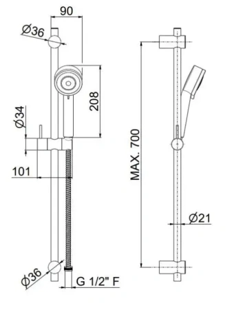 Душевой гарнитур Kerama Marazzi  16182KM.21.018 настенный хром