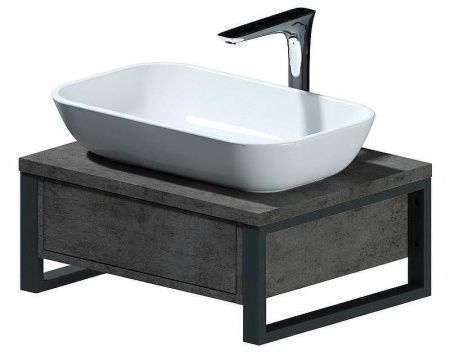 Тумба под раковину 1MarKa Grunge Loft Ц0000001581 60х50 подвесная цвет серый