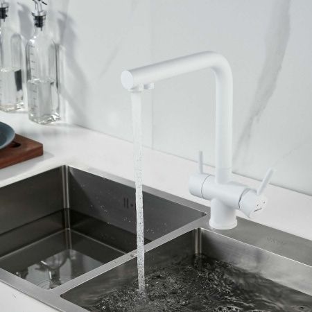 Смеситель для кухни Shevanik S468C на мойку белый